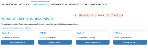 Pacotes de Créditos